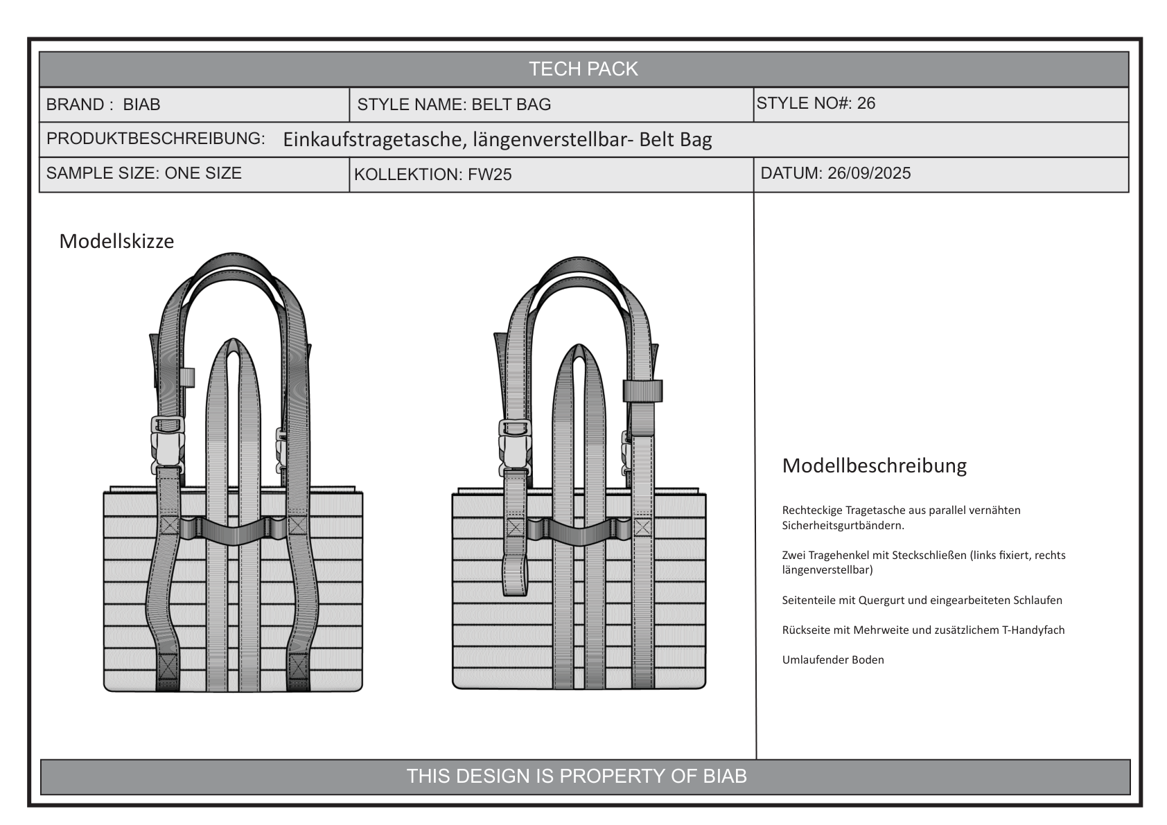 Belt Bag — technical flats
