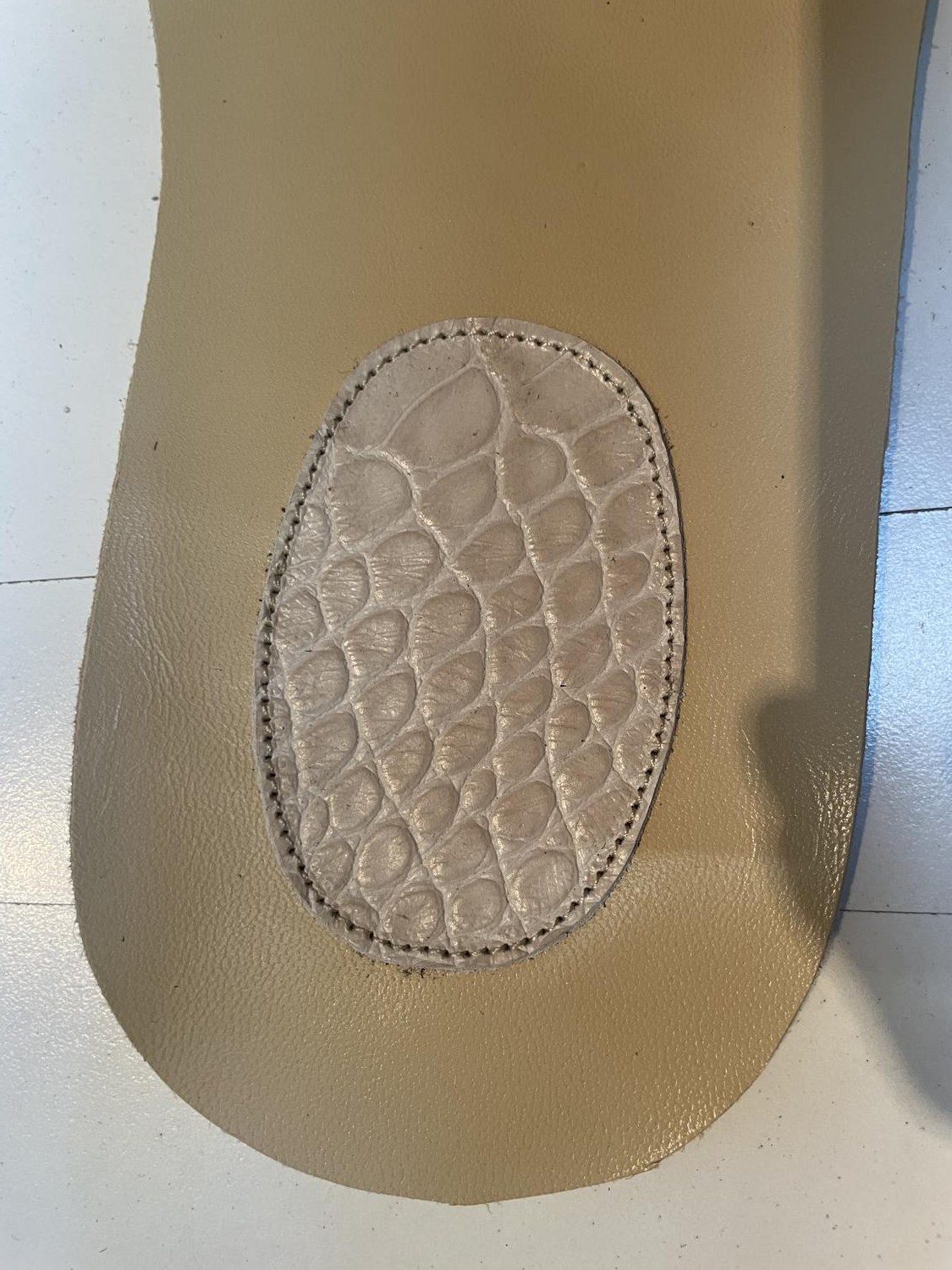 Croc-embossed leather, close up
