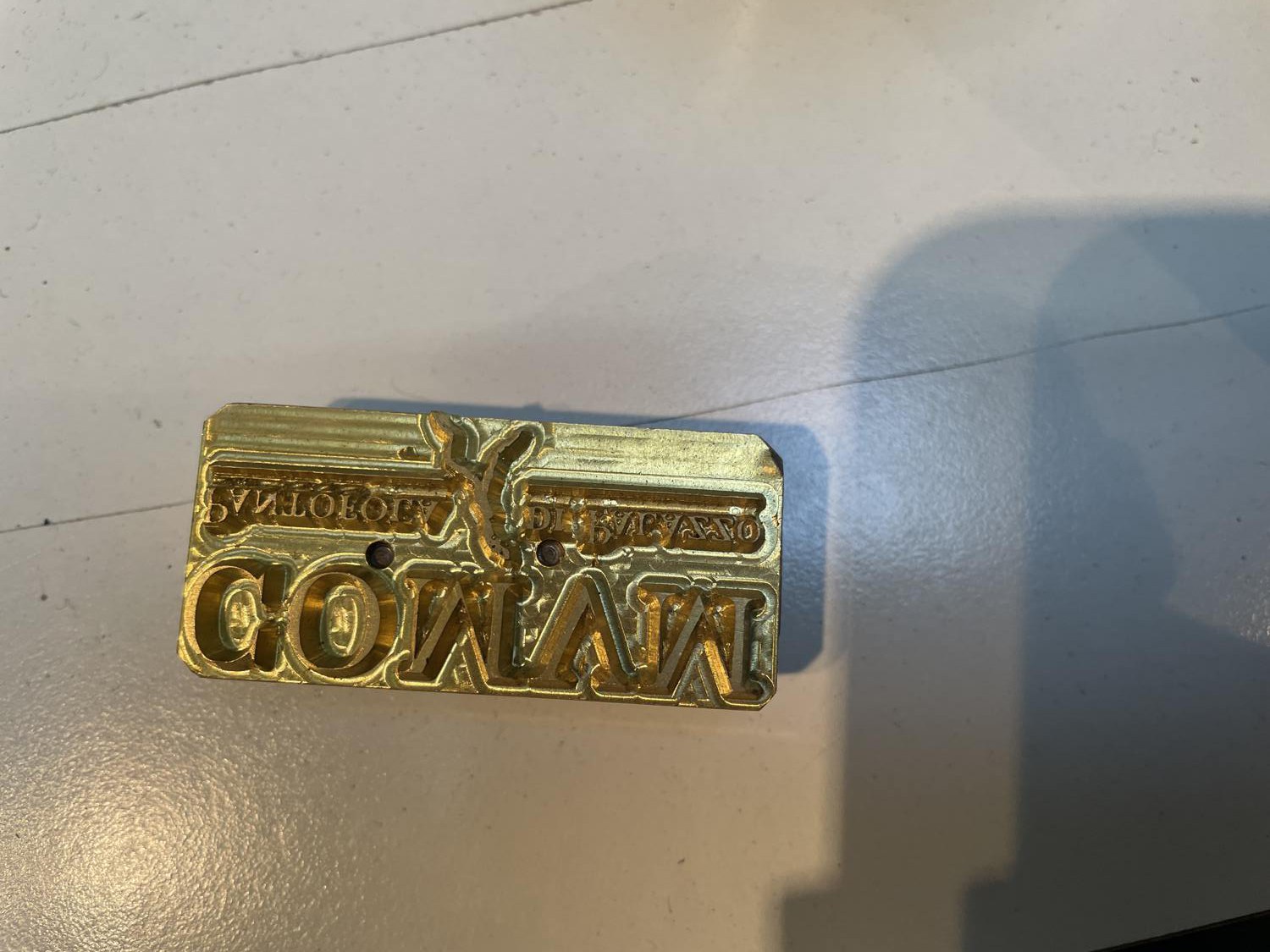 Brass embossing stamp