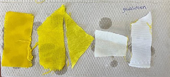The same five samples after washing