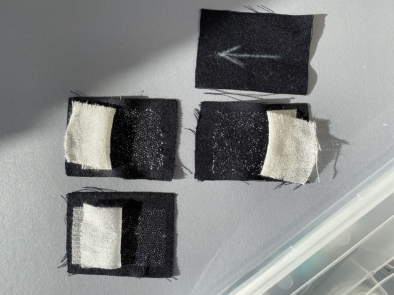 Coupons bonded to a light backing fabric