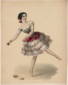 Nineteenth-century lithograph of a dancer